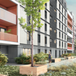achat locatif-façade résidence neuve espaces verts