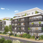 immobilier aix les bains-résidence neuve rue passants espaces verts ciel bleu