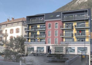 cluses-immobilier-façade-programme-neuf-terrasse-place